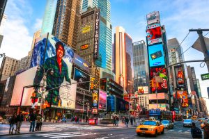 NEW YORK CITY -MARCH 25: Times Square, featured with Broadway Th